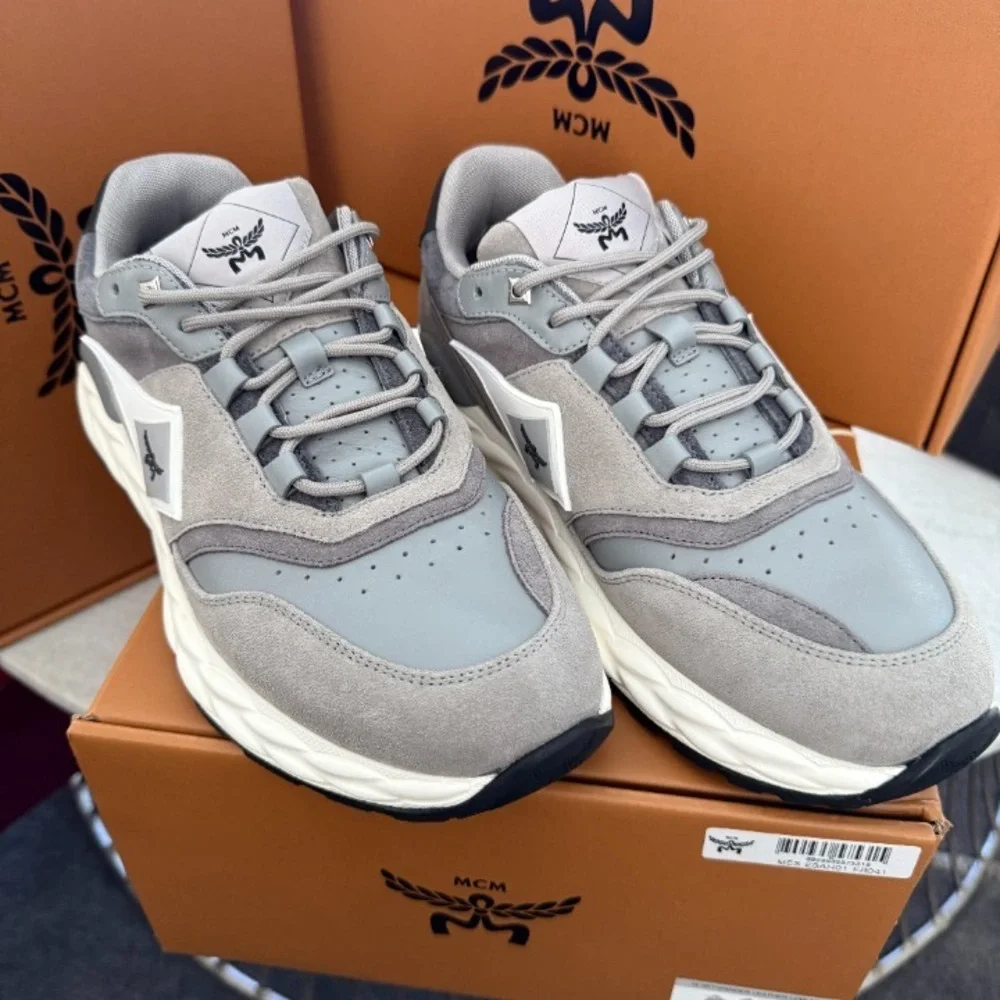 MCM Skywander Low‎ Top Sneakers Women's Ice Gray Lace Up Closure, 40